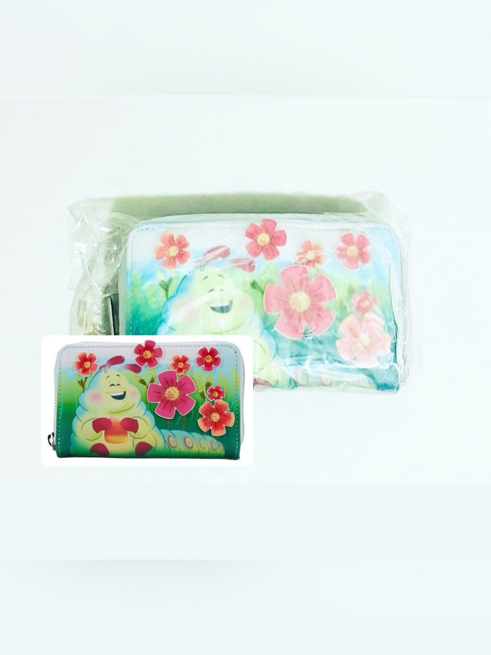 Loungefly Disney Pixar A Bug's Life Heimlich Floral Zip Wallet